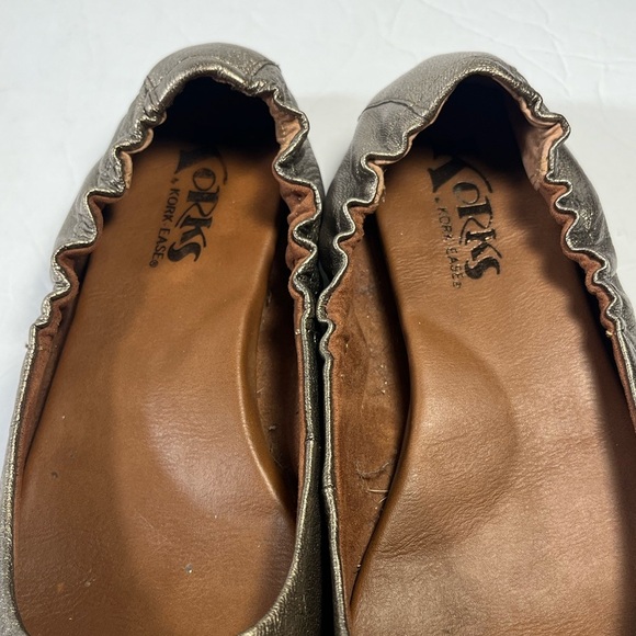 Korks by Kork Ease leather Julie gold/brass ballet flats shoe comfort 38.5/7.5 - Picture 8 of 8